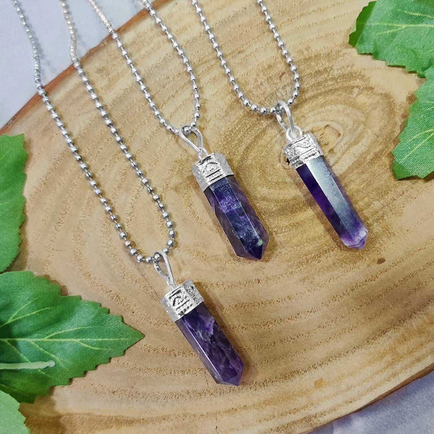 Raw Amethyst Healing Crystal Necklace – Designs by Nature Gems